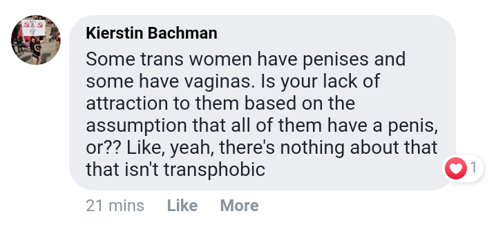 lack of attraction is due to the fact 100_ of men calling themselves transwomen are male